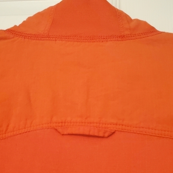 WOOLRICH ATHLETIC MOCK NECK SHIRT 1/2 ZIP LONG SLEEVES ORANGE WOMENS MEDIUM - Picture 5 of 5